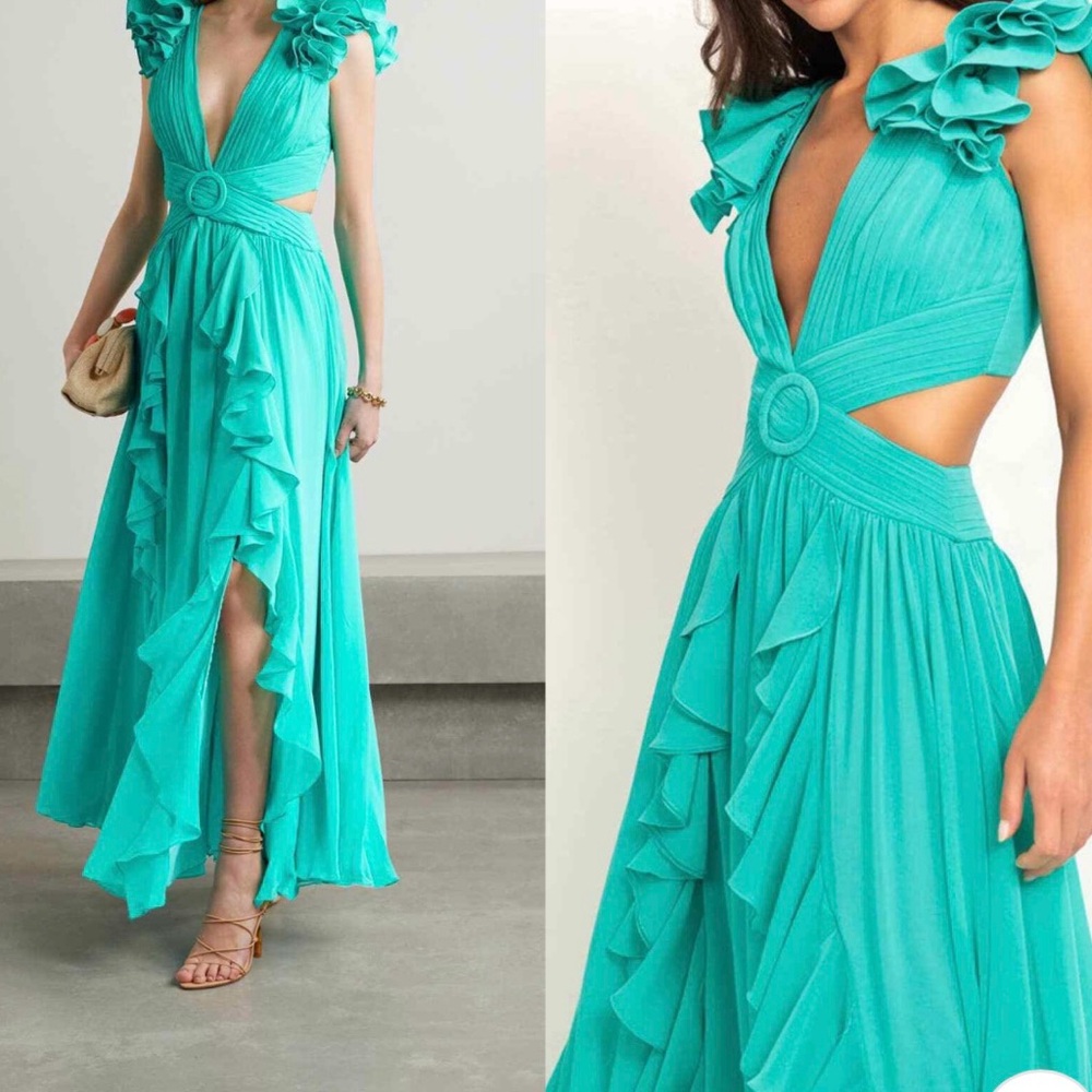 PatBO Teal Ruffled Maxi Dress - Picture 9 of 10
